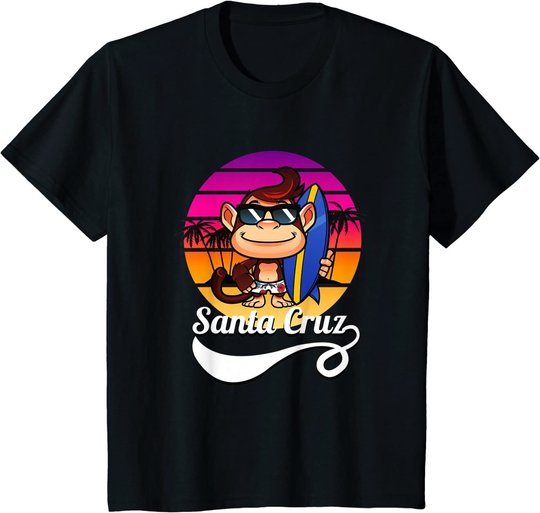 Surferaffe Santa Cruz California Retro Sun Fun T-Shirt