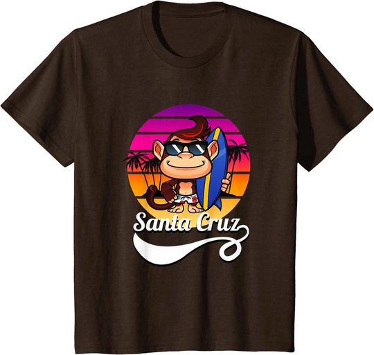 Surferaffe Santa Cruz California Retro Sun Fun T-Shirt