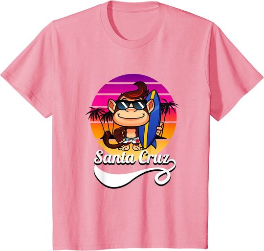 Surferaffe Santa Cruz California Retro Sun Fun T-Shirt