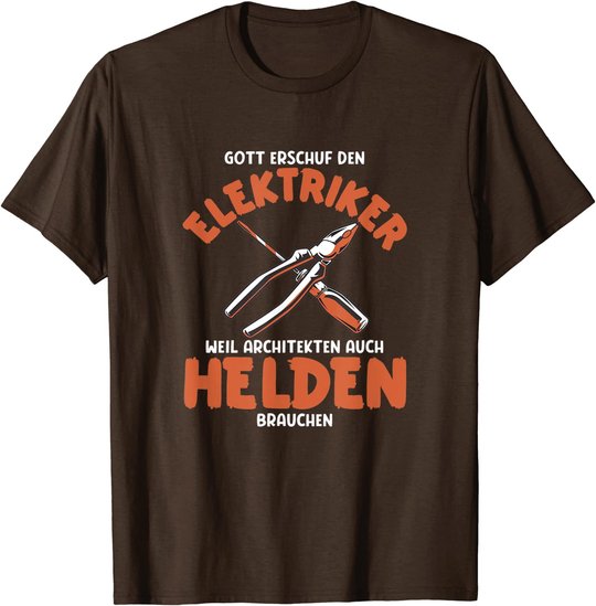 Herren Elektriker sind Helden Elektriker Spruch Elektriker Werkzeug T-Shirt