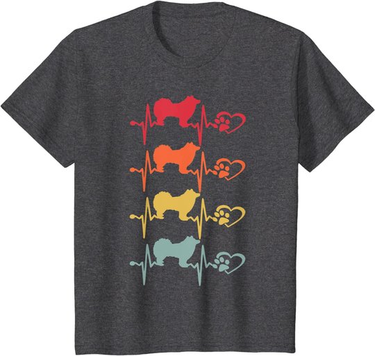 Vintage finnischer Lapphund Hund Herzschlag Pfote lustiger Welpenliebhaber T-Shirt