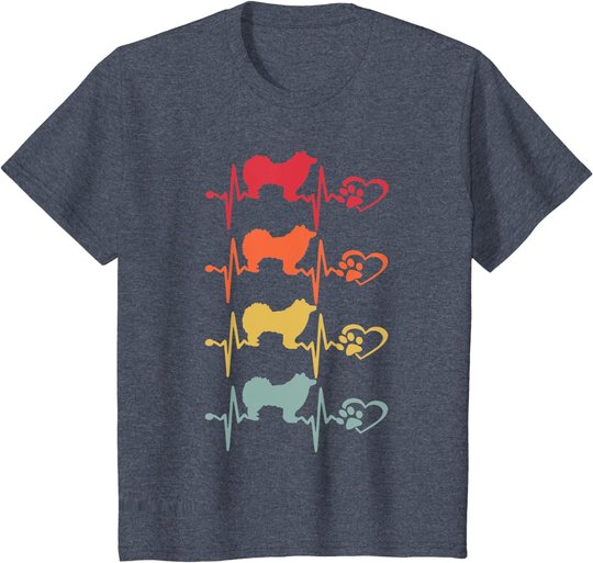 Vintage finnischer Lapphund Hund Herzschlag Pfote lustiger Welpenliebhaber T-Shirt