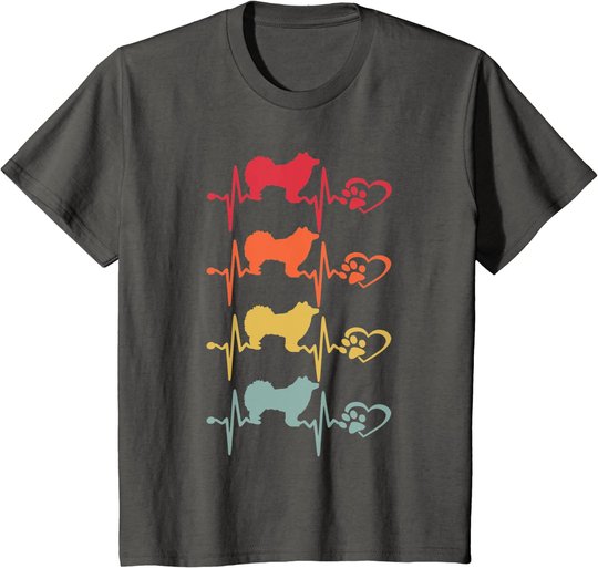 Vintage finnischer Lapphund Hund Herzschlag Pfote lustiger Welpenliebhaber T-Shirt