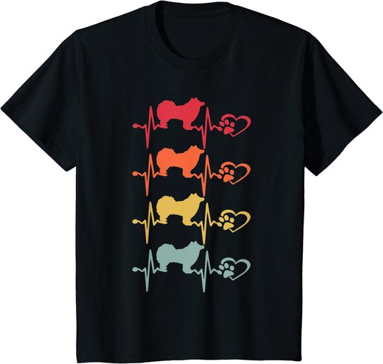 Vintage finnischer Lapphund Hund Herzschlag Pfote lustiger Welpenliebhaber T-Shirt