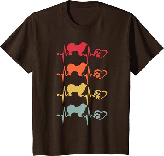 Vintage finnischer Lapphund Hund Herzschlag Pfote lustiger Welpenliebhaber T-Shirt