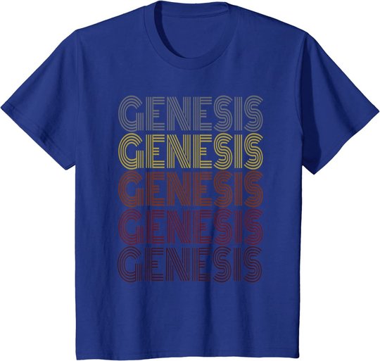 Graphic 365 First Name Genesis Retro Pattern Vintage Style T-Shirt