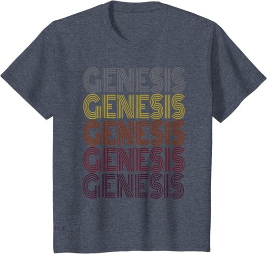 Graphic 365 First Name Genesis Retro Pattern Vintage Style T-Shirt