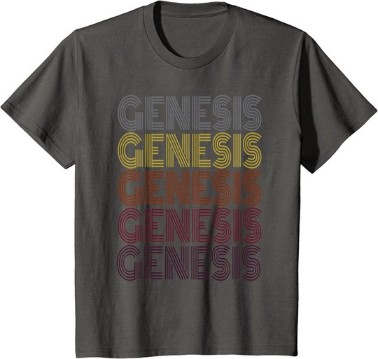 Graphic 365 First Name Genesis Retro Pattern Vintage Style T-Shirt