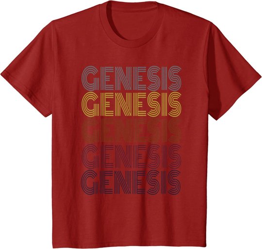 Graphic 365 First Name Genesis Retro Pattern Vintage Style T-Shirt