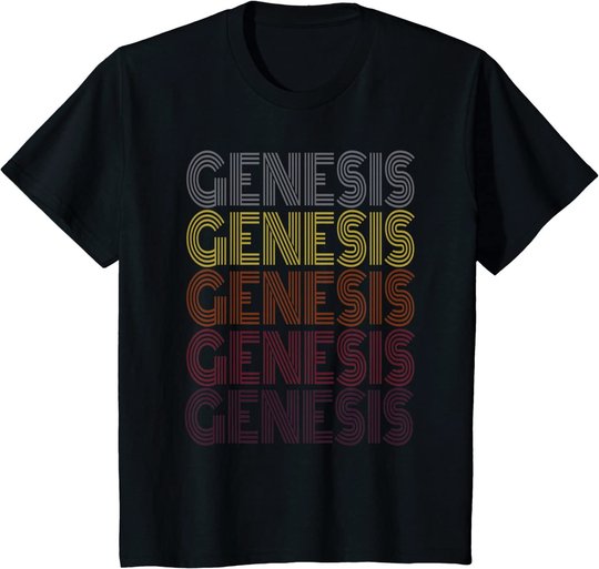 Graphic 365 First Name Genesis Retro Pattern Vintage Style T-Shirt