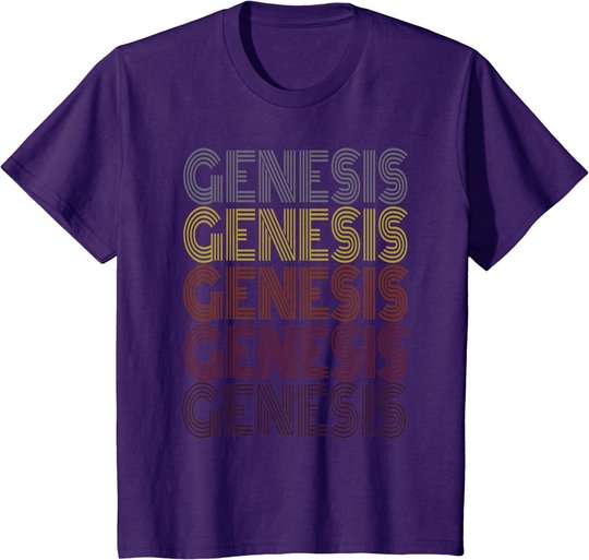 Graphic 365 First Name Genesis Retro Pattern Vintage Style T-Shirt