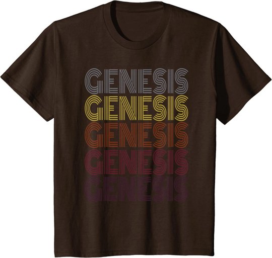Graphic 365 First Name Genesis Retro Pattern Vintage Style T-Shirt