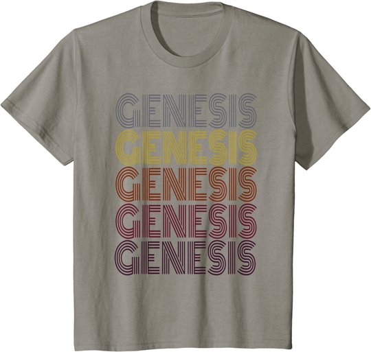 Graphic 365 First Name Genesis Retro Pattern Vintage Style T-Shirt