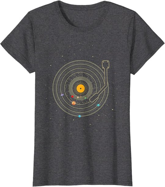 Sonnensystem als Schallplatte, DJ Geschenk, Vinyl T-Shirt