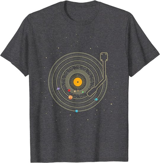 Sonnensystem als Schallplatte, DJ Geschenk, Vinyl T-Shirt