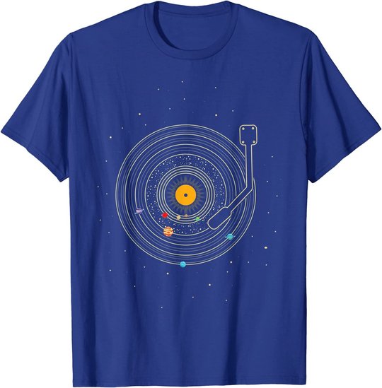 Sonnensystem als Schallplatte, DJ Geschenk, Vinyl T-Shirt