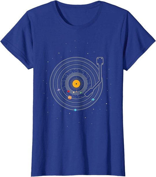 Sonnensystem als Schallplatte, DJ Geschenk, Vinyl T-Shirt