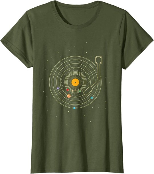 Sonnensystem als Schallplatte, DJ Geschenk, Vinyl T-Shirt