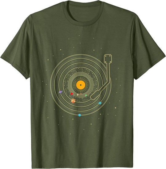 Sonnensystem als Schallplatte, DJ Geschenk, Vinyl T-Shirt
