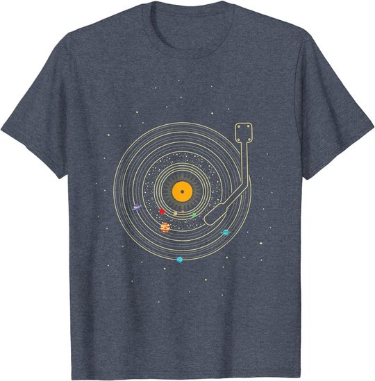 Sonnensystem als Schallplatte, DJ Geschenk, Vinyl T-Shirt