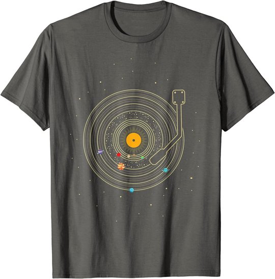 Sonnensystem als Schallplatte, DJ Geschenk, Vinyl T-Shirt