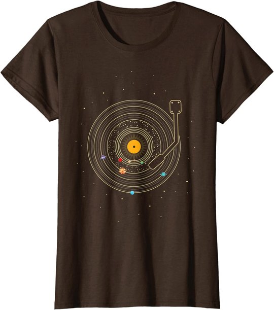 Sonnensystem als Schallplatte, DJ Geschenk, Vinyl T-Shirt