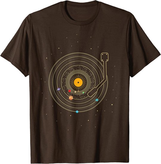 Sonnensystem als Schallplatte, DJ Geschenk, Vinyl T-Shirt