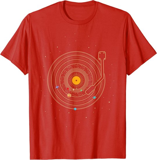 Sonnensystem als Schallplatte, DJ Geschenk, Vinyl T-Shirt