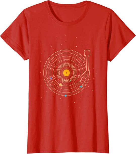 Sonnensystem als Schallplatte, DJ Geschenk, Vinyl T-Shirt