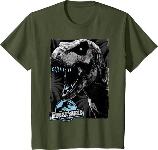 Jurassic World Black and White T-Rex Head T-Shirt