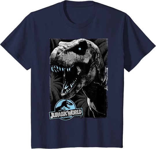 Jurassic World Black and White T-Rex Head T-Shirt