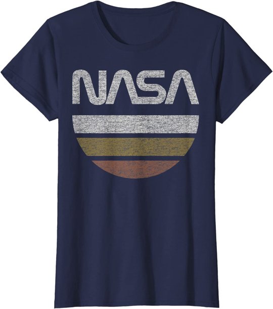 NASA Half Moon Striped Poster T-Shirt