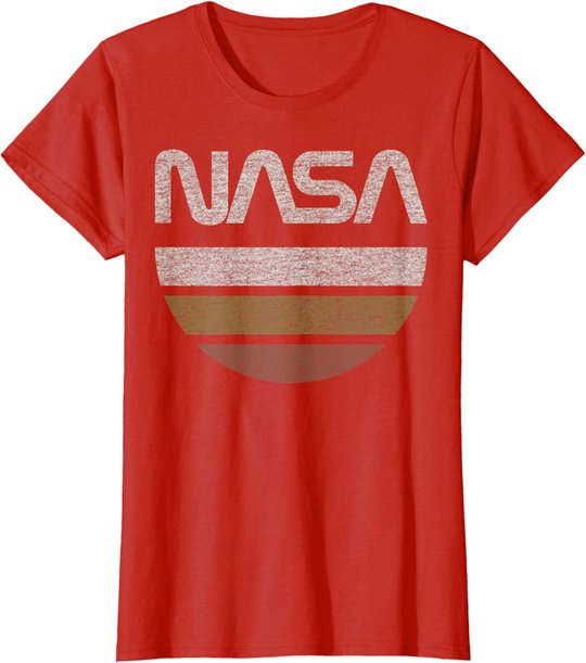 NASA Half Moon Striped Poster T-Shirt