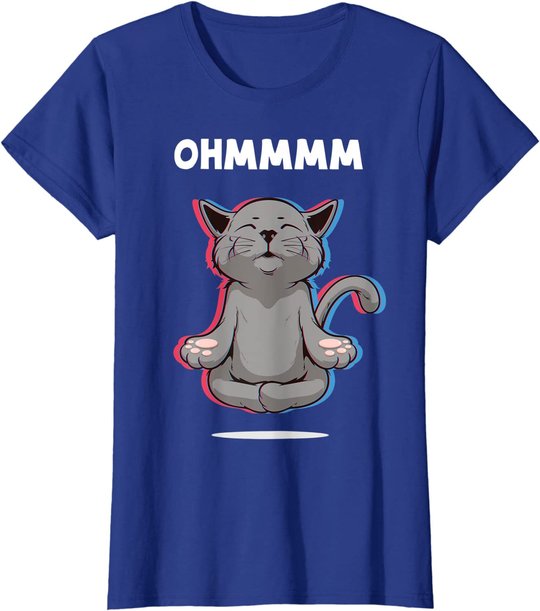 Damen Ohmmm Yoga Katzen Meditation Entspannung Om Namaste Geschenk T-Shirt