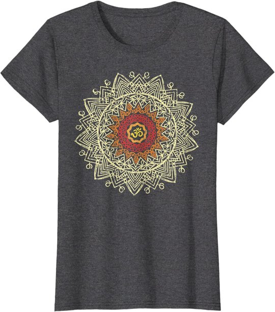 Damen Om Symbol Namaste Yoga Meditation Pose Hamsa Hand Geschenk T-Shirt