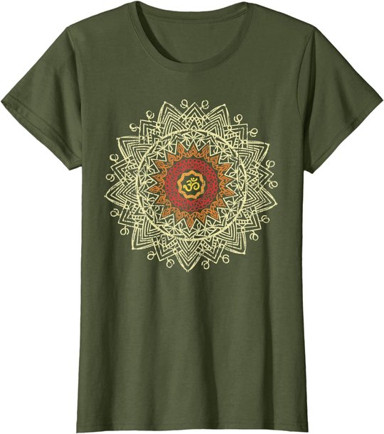 Damen Om Symbol Namaste Yoga Meditation Pose Hamsa Hand Geschenk T-Shirt