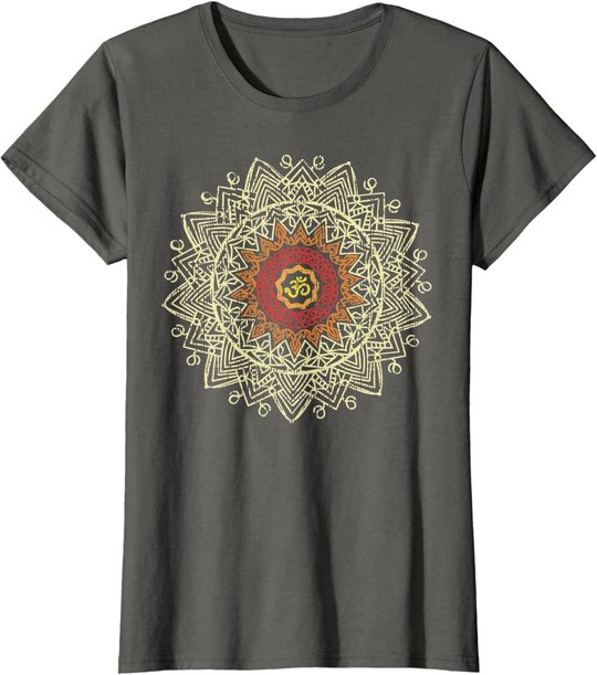 Damen Om Symbol Namaste Yoga Meditation Pose Hamsa Hand Geschenk T-Shirt