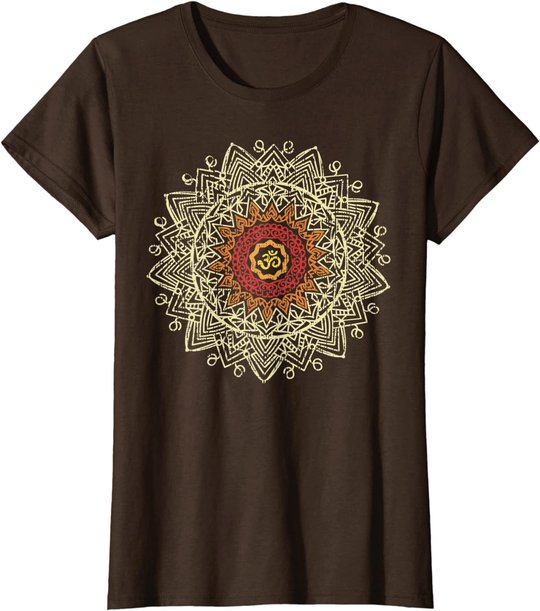 Damen Om Symbol Namaste Yoga Meditation Pose Hamsa Hand Geschenk T-Shirt