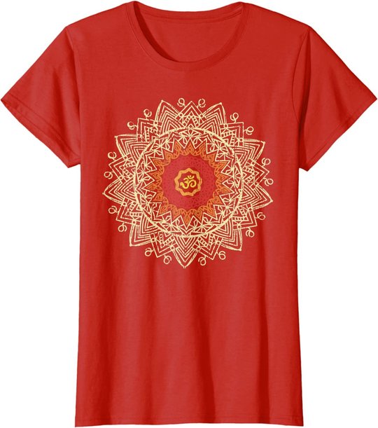 Damen Om Symbol Namaste Yoga Meditation Pose Hamsa Hand Geschenk T-Shirt