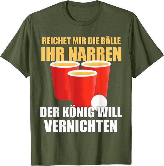 Reichet mir die Bälle Bierpong Beer Pong Regeln Trinkspiel T-Shirt