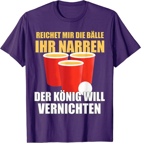 Reichet mir die Bälle Bierpong Beer Pong Regeln Trinkspiel T-Shirt