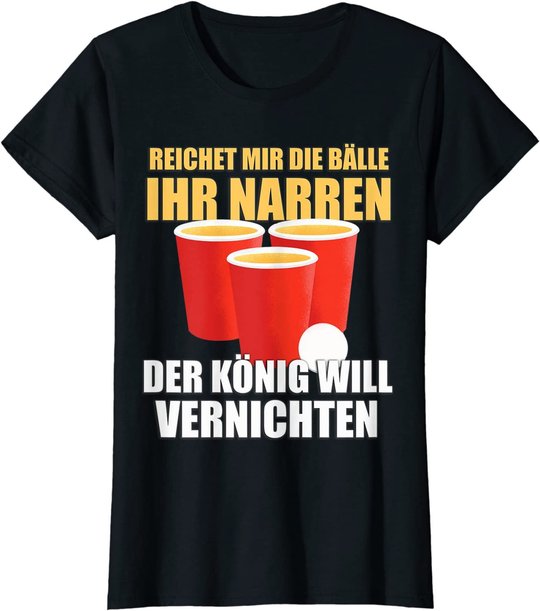 Reichet mir die Bälle Bierpong Beer Pong Regeln Trinkspiel T-Shirt