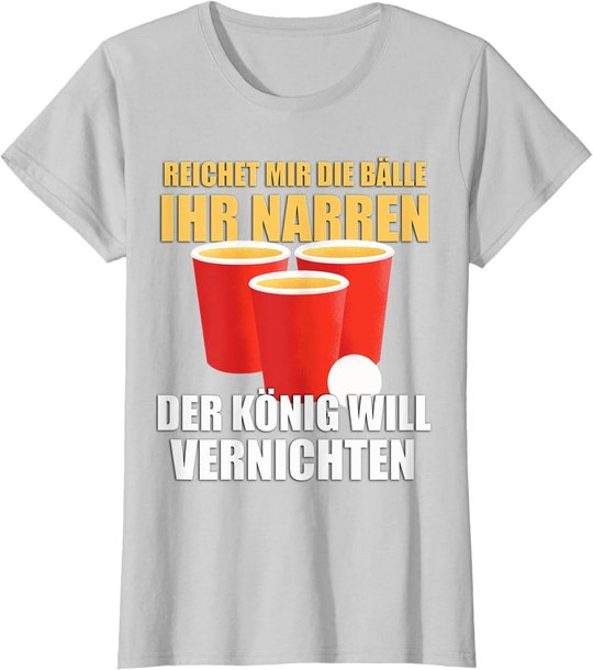 Reichet mir die Bälle Bierpong Beer Pong Regeln Trinkspiel T-Shirt