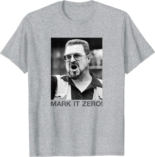The Big Lebowski Walter Mark It Zero Black And White Poster T-Shirt