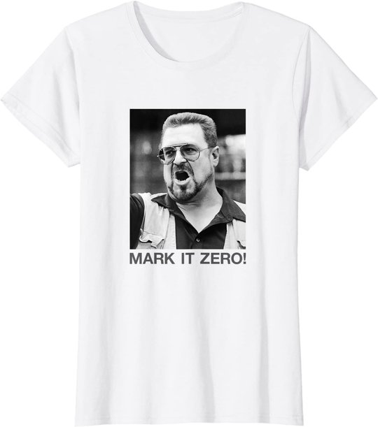 The Big Lebowski Walter Mark It Zero Black And White Poster T-Shirt