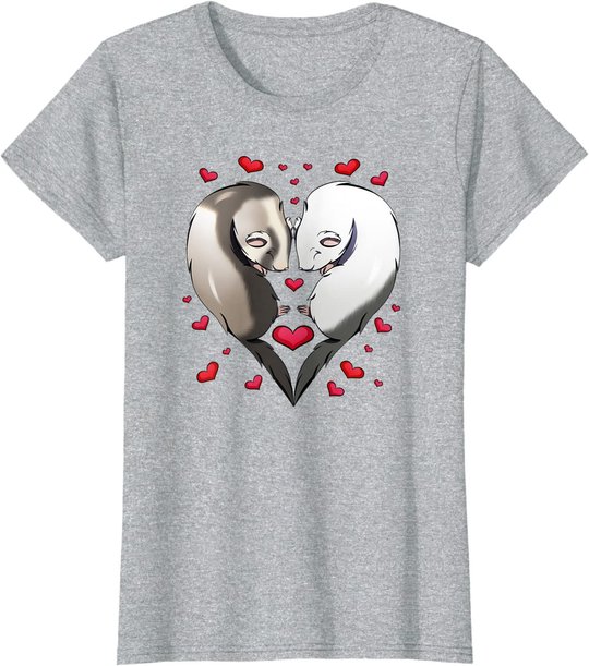 Frettchen Liebe Valentinstag Geschenk T-Shirt