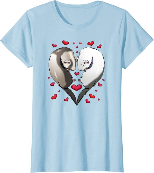 Frettchen Liebe Valentinstag Geschenk T-Shirt