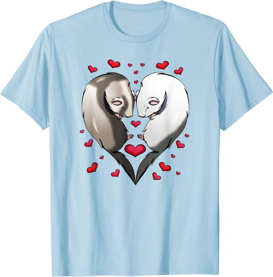 Frettchen Liebe Valentinstag Geschenk T-Shirt
