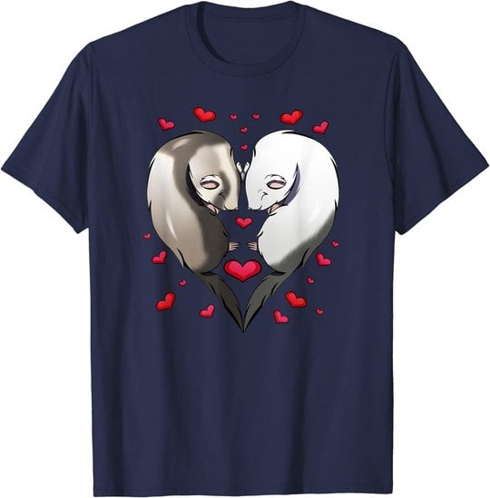 Frettchen Liebe Valentinstag Geschenk T-Shirt