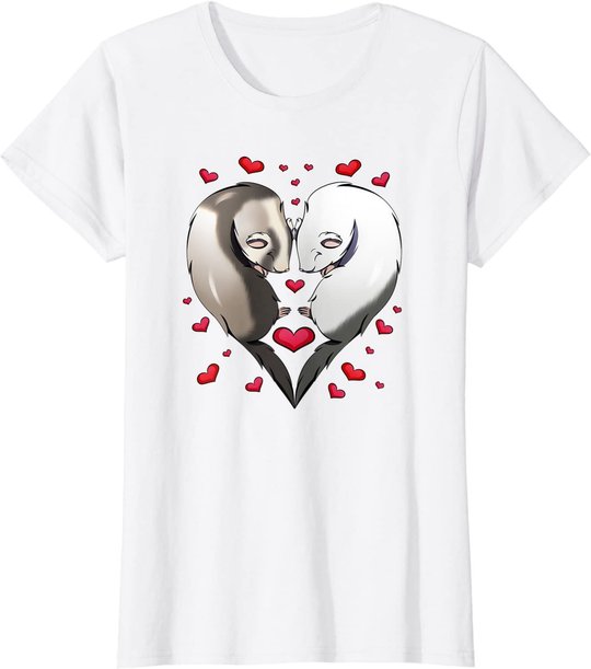 Frettchen Liebe Valentinstag Geschenk T-Shirt
